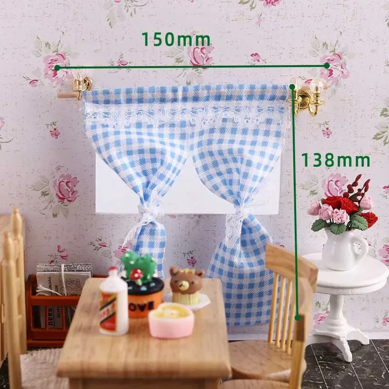 Mini Prinses Kamer Decoratie Gordijn Doek 1:12 BJD Poppenhuis Miniatuur Accessoires Ornamenten Poppenhuis Artikelen Creatief Speelgoed