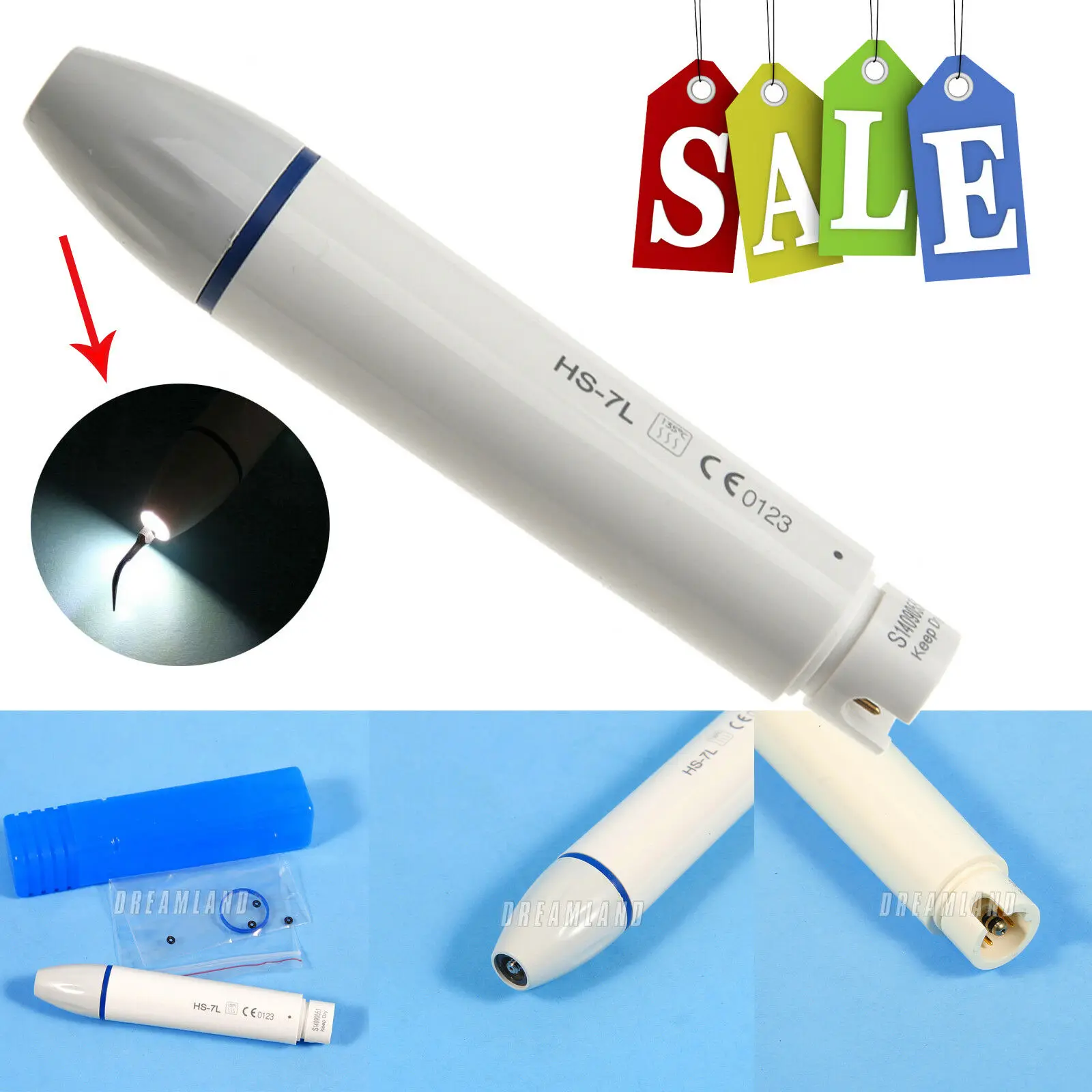 Ultrasonic Piezo Dental LED Fiber Optic Scaler Handpiece LED light Fit DTE/SATELEC