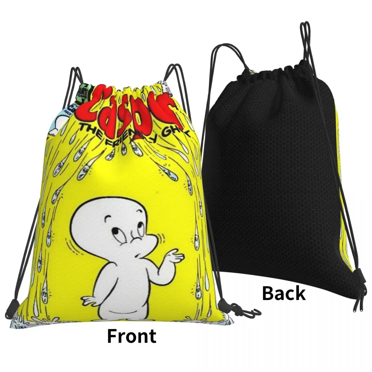 The Friendly Ghost Casper Backpacks Casual Drawstring Bags Sports Bag Book Bags For Travel Students