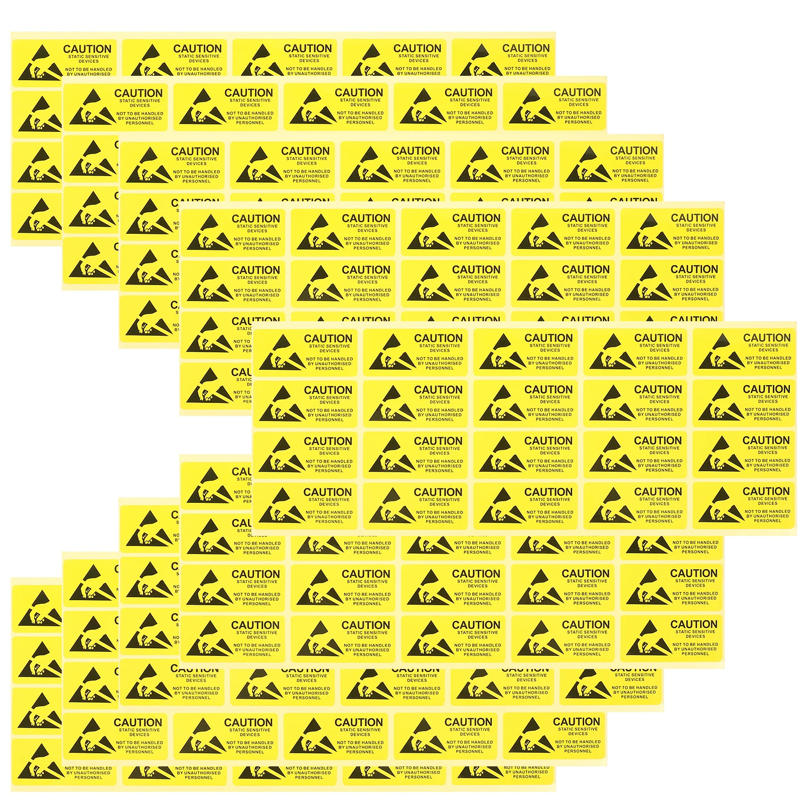 450Pcs Static Sensitive Device Sticker 55x25mm Permanent Adhesive Wall Decal for Equipment Cars Workshops Industrial Safety Sign