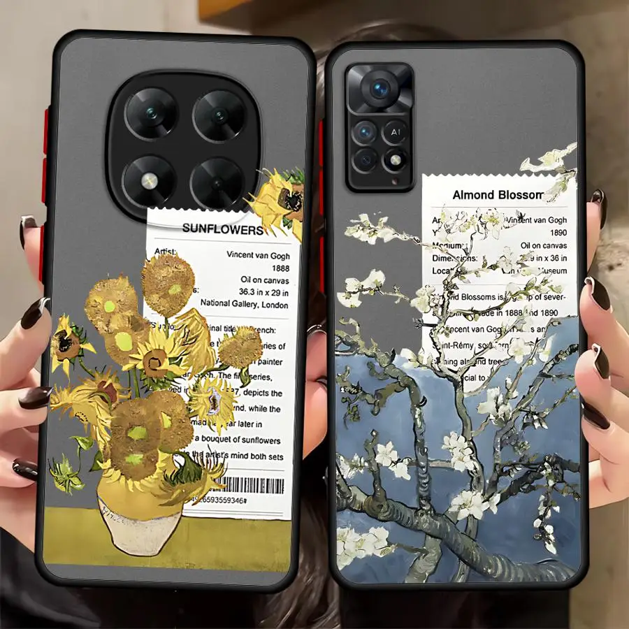 Back Phone Cover Case for Xiaomi Redmi 12C 13C A4 9 K40 Pro 10 14C A1 A2 Plus Van Gogh Sunflowers The Starry Night Art