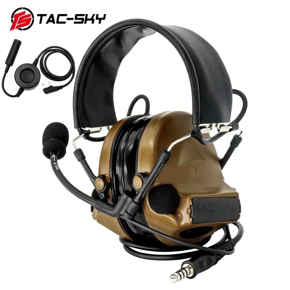 TS TAC-SKY C2 Airsoft Hunting Outdoor Electronic Shooting Headst COMTA II Tactical Headse + 2-Pin TCI PTT