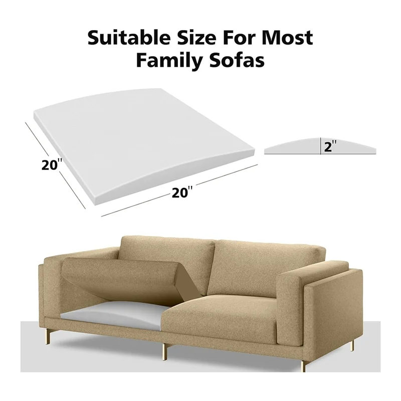 Suporte de almofada de sofá para assento flacidez, reparo de flacidez de almofada de assento de móveis de sofá de 3 peças, suporte de almofada de sofá de espuma