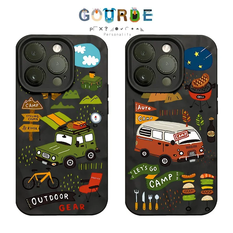 

Gourde Funny Casing Camping Vehicle Pattern Phone Case for Iphone 16 15 14 12 13 11 Pro Max IP 7 8 Plus Iphon X XS XR Xs Max