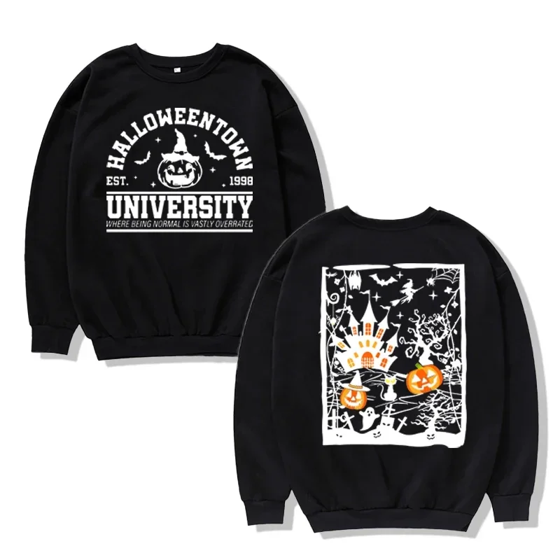 Vintage Halloween town est 1998 Sweatshirt, doppelseitiger Druck Halloween town Uni Hoodie, Halloween Party Tops, Kürbis Herbst