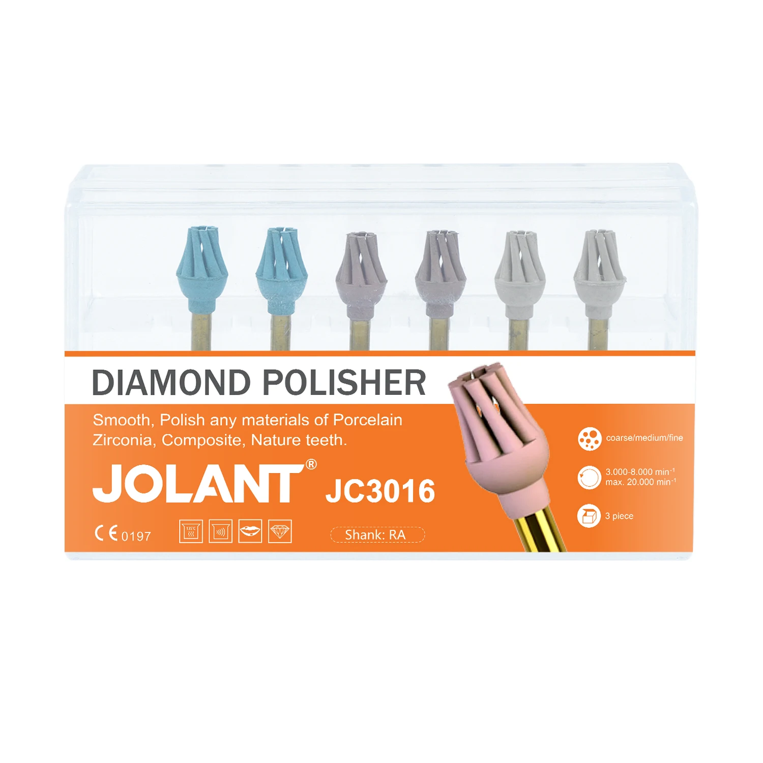 JOLANT 6pcs/Box Dental Rubber Polisher Composite Resin Polishing Diamond System Polish Wheel Spiral Flex Brush Dentist Tools