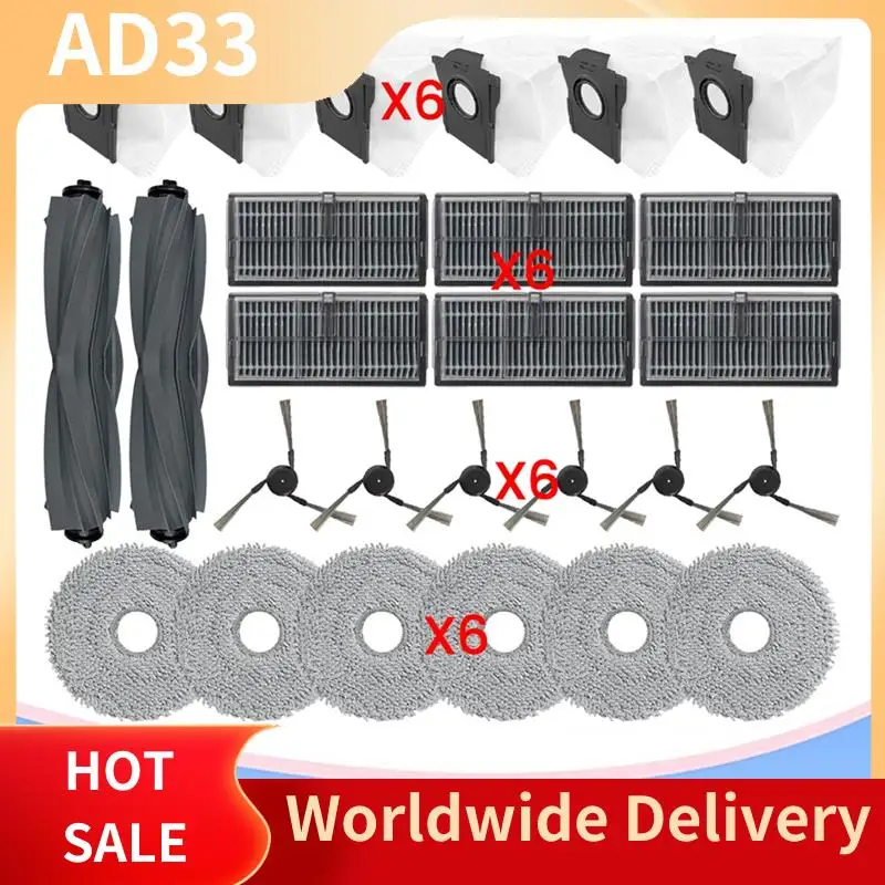 2025 New26pcs Fordreame Mova P50 Pro Ultra/ P10 Pro Ultra/ P10 Ultra Spare Parts Brush Hepa Filter Mop Cloth Dust Bag Parts