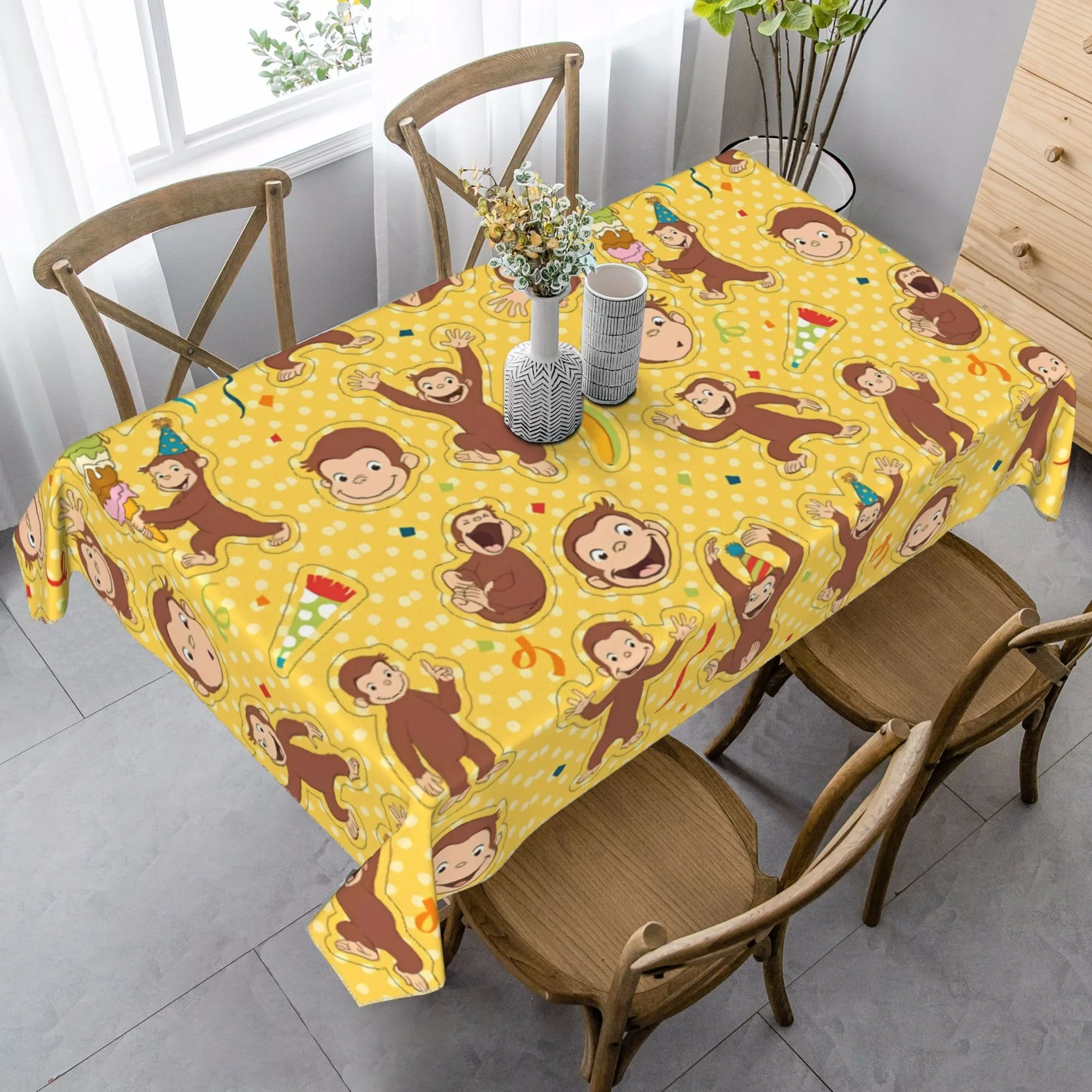 キュリアスジョージモンキー長方形テーブルクロス子供の誕生日パ - Kids Outdoor Dining Table のレビューと価格