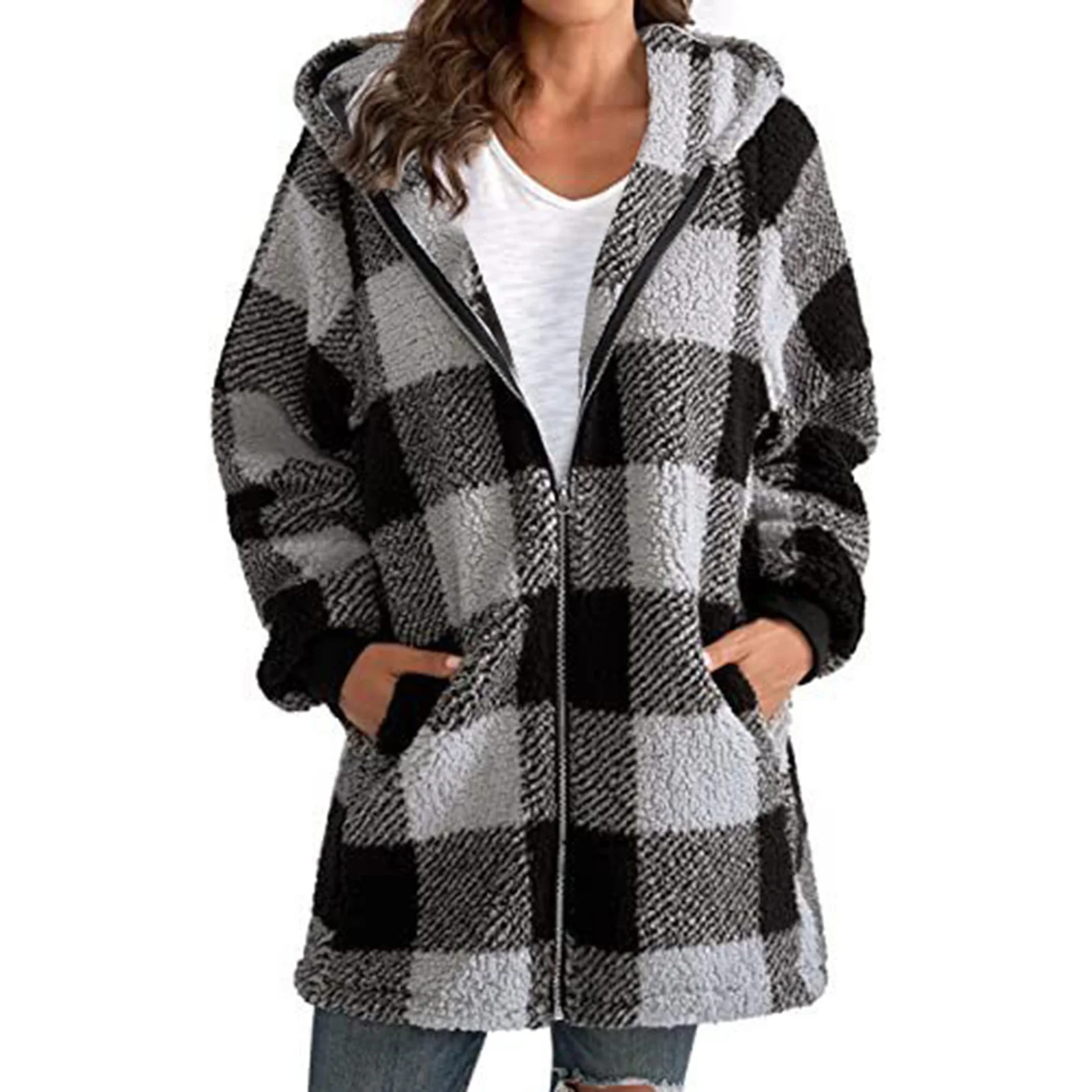 Women Oversized Hoodie Overcoat Women Oversize Plush Coat Suitable for Friends Gathering Wear