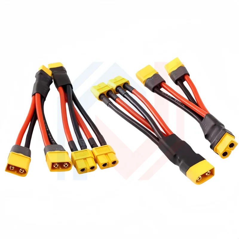 XT60H Plug cable,XT60 Parallel Battery Connector Male/Female Cable Dual Extension Y Splitter 2/3Way Silicone Wire for RC Battery