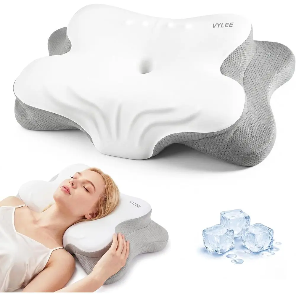 

Ergonomic Memory Foam Pillow for Neck Support and Pain Relief, Ideal for Side and Back Sleepers with Pillowcase