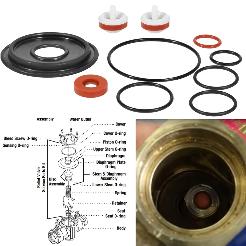 0887297 Complete Rubber Kit For Watts 1/4"-1/2" 009, LF009 Total Rubber Repair Kit Reduced Pressure Zone Assembly Series 009