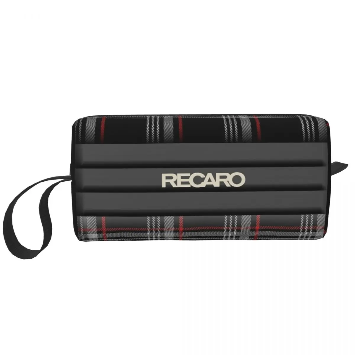 Recaros Black Tartan Scotch Irish Plaid Large Makeup Bag Waterproof Pouch Travel Cosmetic Bags Organizer for Women