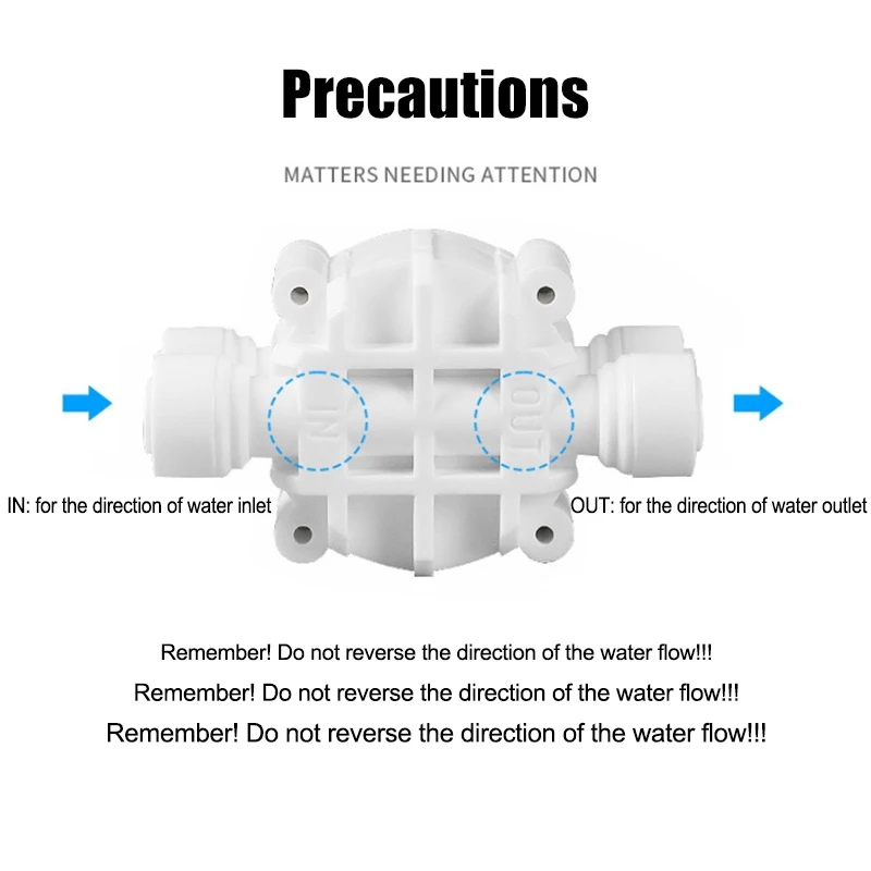 4-Way RO Auto Shut-Off Valve Switch 1/4 Inch Water Purifier Reverse Osmosis Quick Connect Fitting Straight Drink Machine