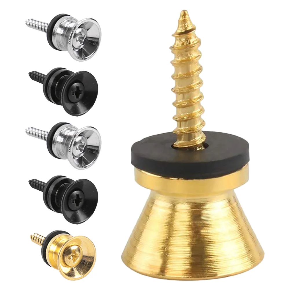 

6pcs Guitar Metal Button Alloy Strap Locks For Electric Acoustic Bass Repair Replacement Parts Quick Release Retainer System