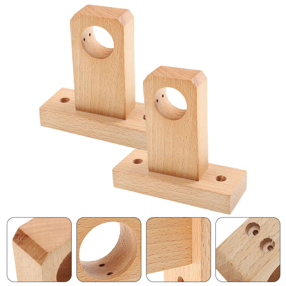 

2pcs Wooden Rod Bracket Holder Blind Curtain Rod Bracket Wall Mount For Window Door Drapery Pole Wood Curtain Brackets Support