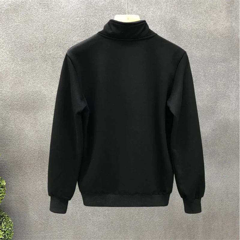 2024 Heren Lente En Herfst Nieuwe Splicing Pullovers Half Hoge Kraag Rits Mode Effen Losse Losse Casual Lange Mouw Sweatshirts