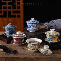 Chinese kungfu gai wan teaset China glass Tea Sets Dehua gaiwan tea porcelain teapot tea set for travel Beautiful easy kettle