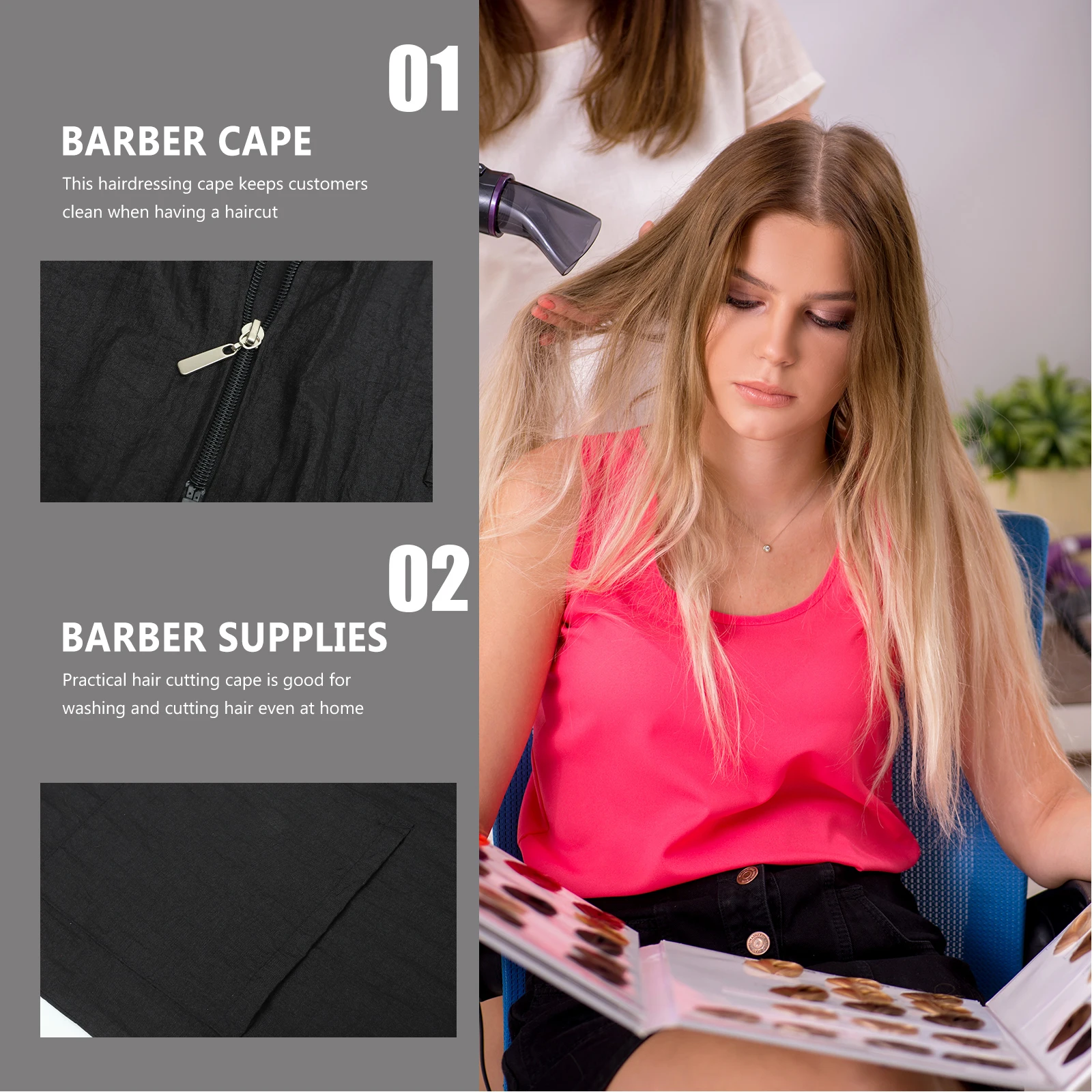 

Waterproof Hair Dye Clothes Short Sleeve Workwear Simple Design Durable Soft Comfortable Easy Clean Turn-Down Collar Pockets For