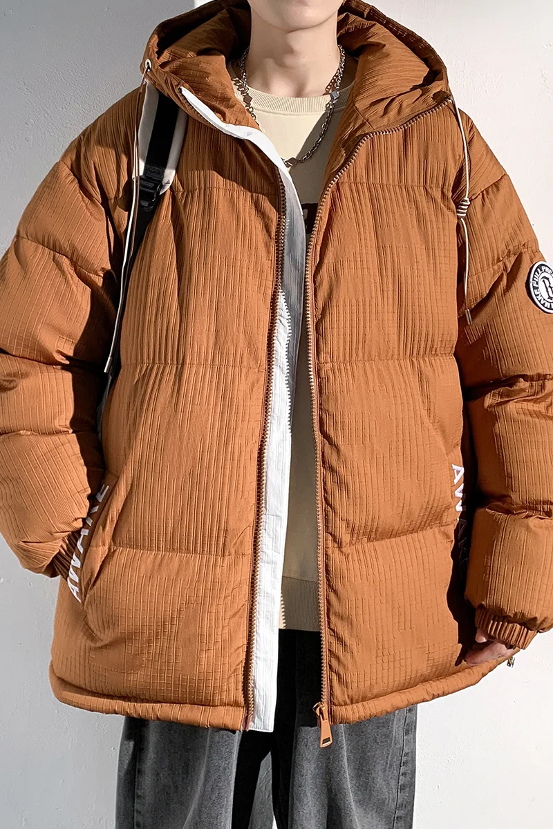 Parkas grossas acolchoadas de algodão masculino, casaco à prova de vento, jaquetas casuais, outwear clássico, moda inverno