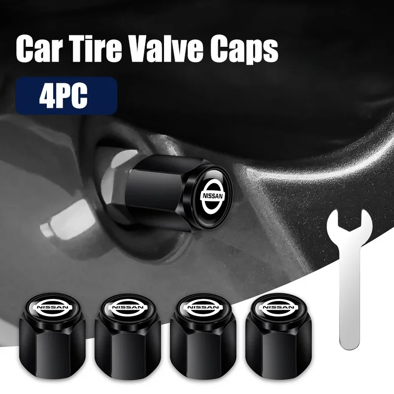 4Pcs Car Metal Wheel Tire Rim Stem Cover Air Valve Caps Accessories For Nissan Nismo Tiida Teana GTR 350Z 370Z 240SX Juke Note