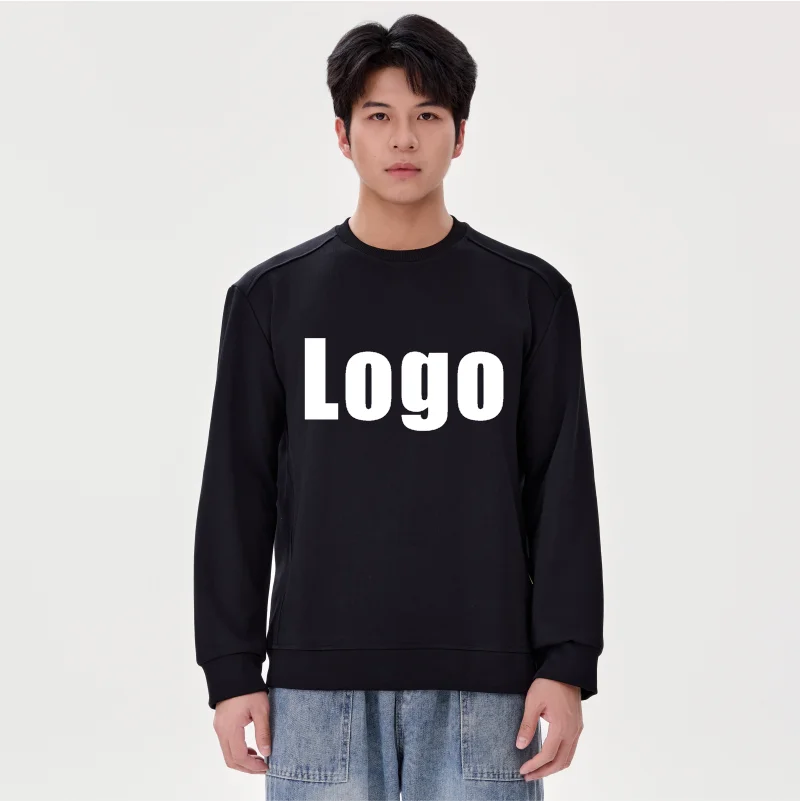 Hochwertiges Unisex-Sweatshirt mit Rundhalsausschnitt, anpassbare Drucke, gestickte Logos, bequeme Herbst-/Winter-Casual-Grundlagen, 2025, neu