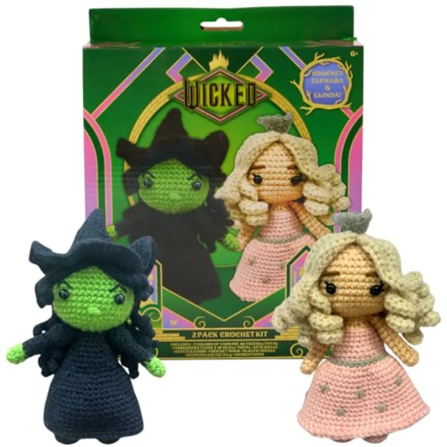 

Набор для вязания крючком Wicked для начинающих, наборы для вязания своими руками для взрослых и подростков, инструкция по вязанию, Эльфаба и Глинда