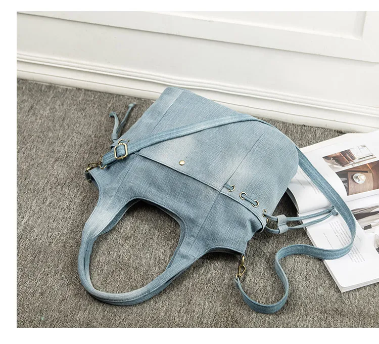 Denim Women Shoulder Bag New Fashion Jeans High Quality Crossbody Bag female big Tote Travel Handbag Large Mochila Bolsa blue