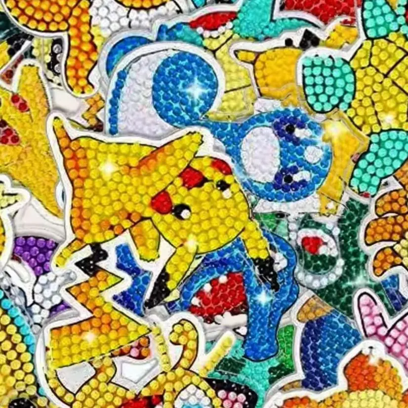 

Pikachu Digimon Diamond DIY Painting Sticker Anime Character Cartoon Sticker Kids Gift Hot Selling New Arrival