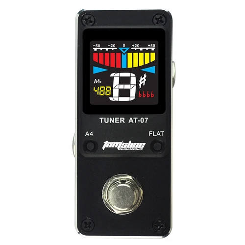 AROMA AT-07 Mini afinador de Guitarra de pie pantalla HD Pedal de efecto Guitarra sintonizador de afinación cromática carcasa de Metal accesorios de piezas de Guitarra