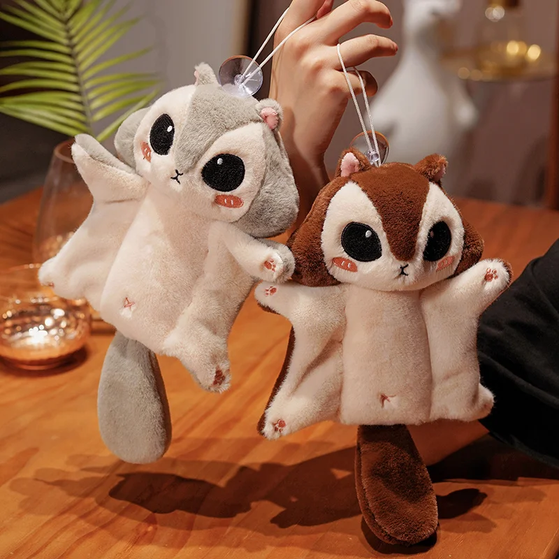 Cute Pteromyini Flying Hamster Plush Dolls Keychain Cartoon Mouse Baby Squirrel Glider Stuffed Animals Toy Lovely Gifts for Kids