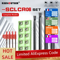 4 Set 7/8/10/12mm SCLCR Bore turning tool Sets Lathe Boring Bars 10PCS CCMT Carbide Insert CNC Cutting Holder
