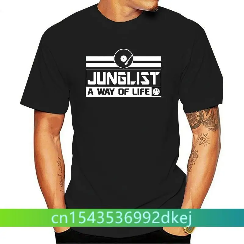 

Funny Clothing Casual Short Sleeve Tshirts Mens Junglist A Way of Life T-Shirt Jungle Reggae Drum N Bass 90 Vinyl T-shirtF