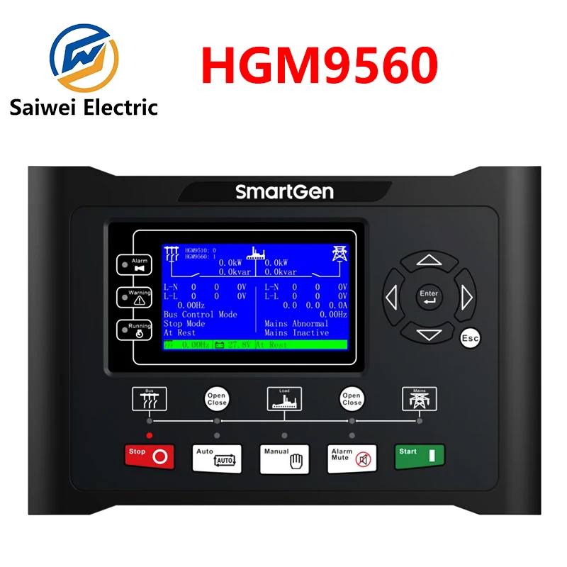 

Smartgen HGM9560 Bus Tie Mains Parallel Unit Generator Controller Multiple Running Modes AMF Automatic Mains Failure