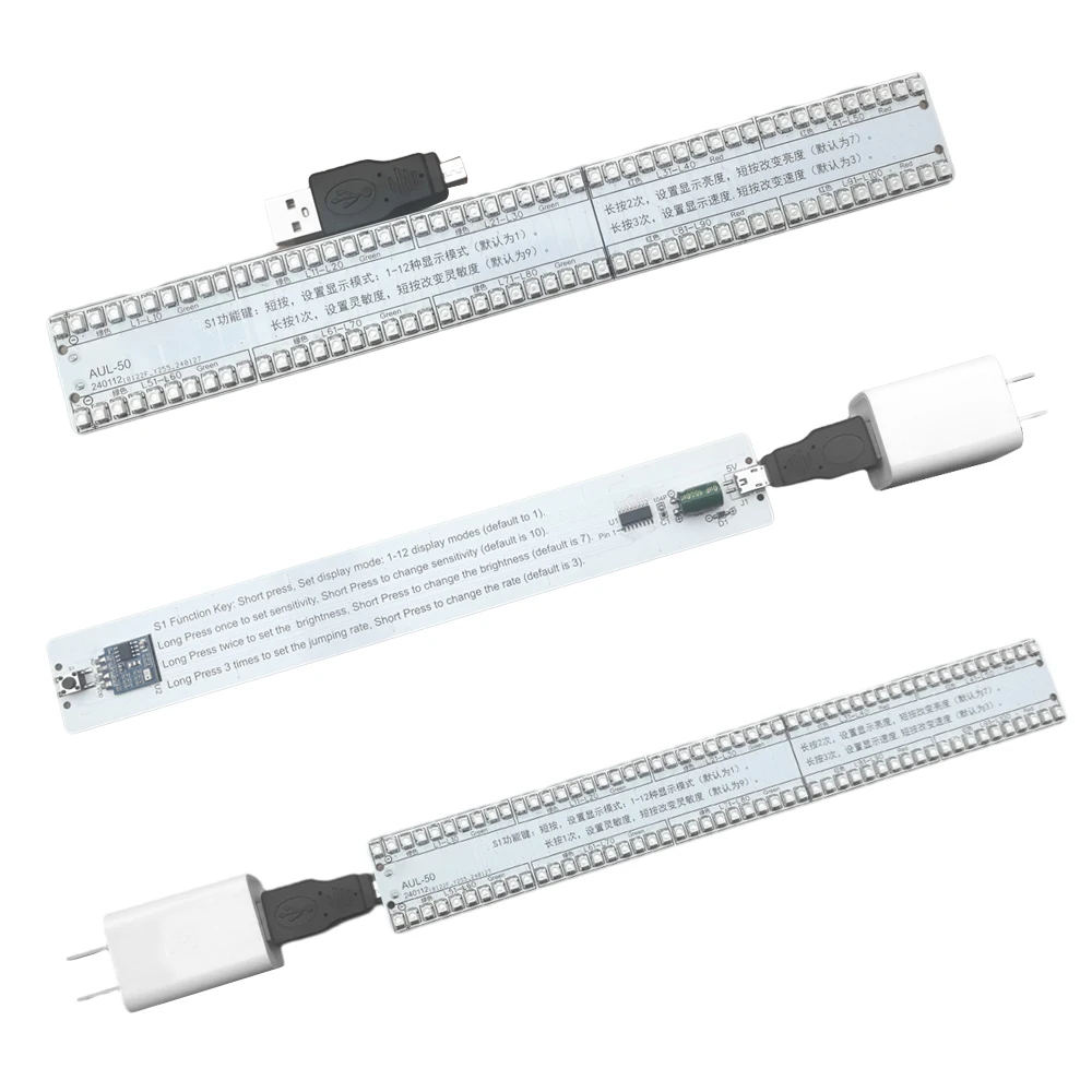 DC 5V Voice Control Level Indicator Kit 2X50 Led Audio Spectrum Diy Welding Exercise Parts