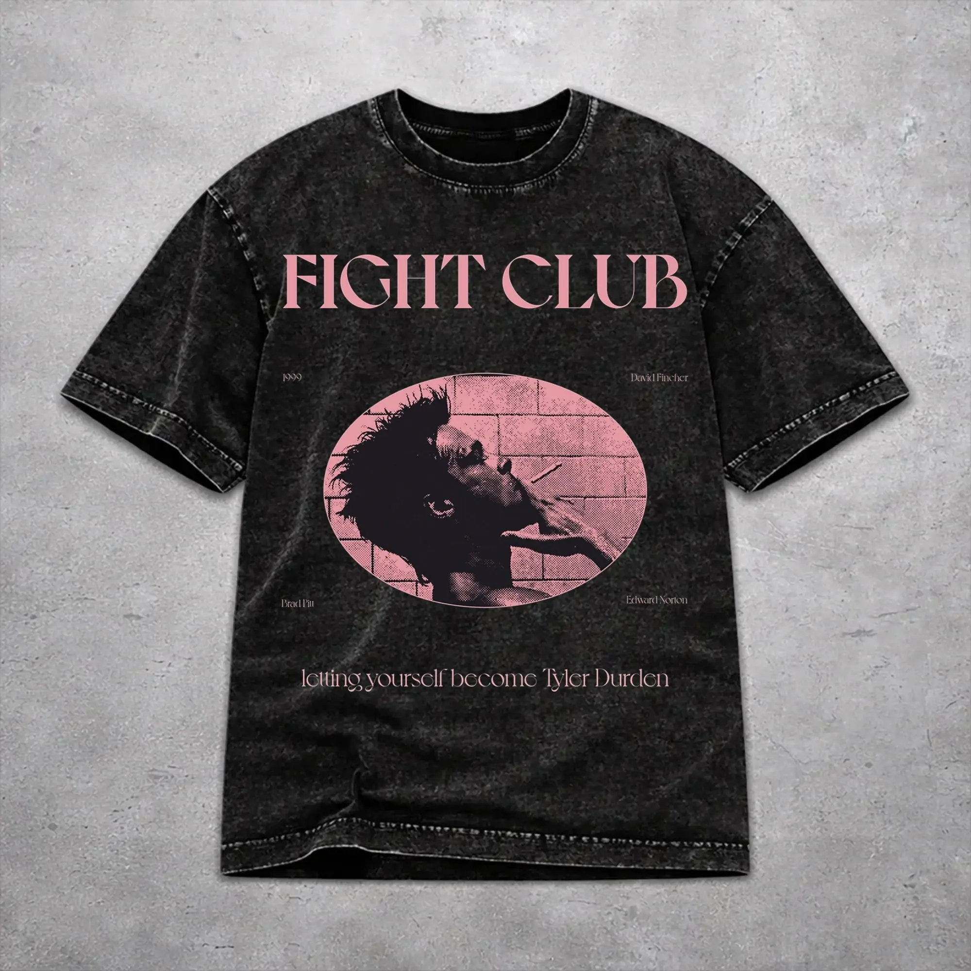 Men Women Fight Club Movie Shirt Printed Cotton Washed  Harajuku Outfit Tees