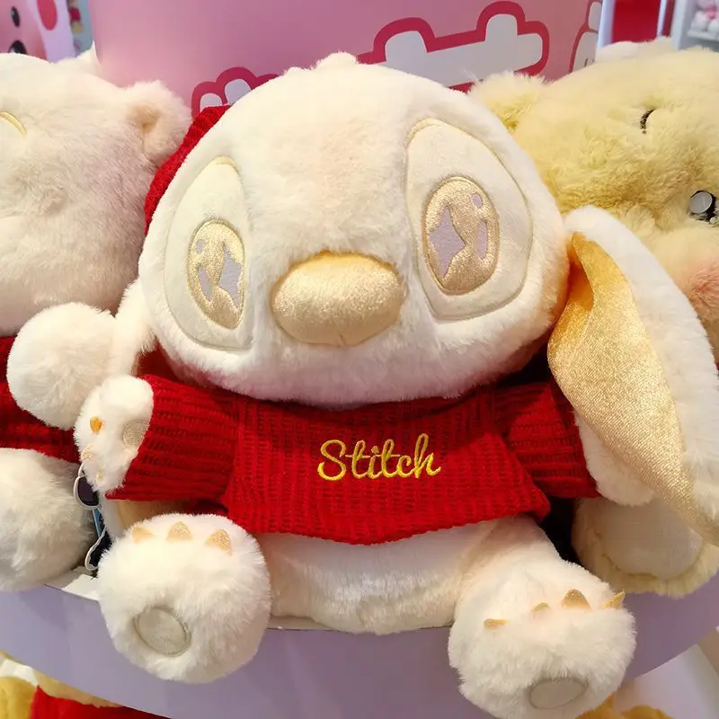 

Disney Stitch Winnie The Pooh Red Gold Plush Toy Children'S Cute Hug Pillow Back Cushion Room Decoration Girl'S Holiday Gift