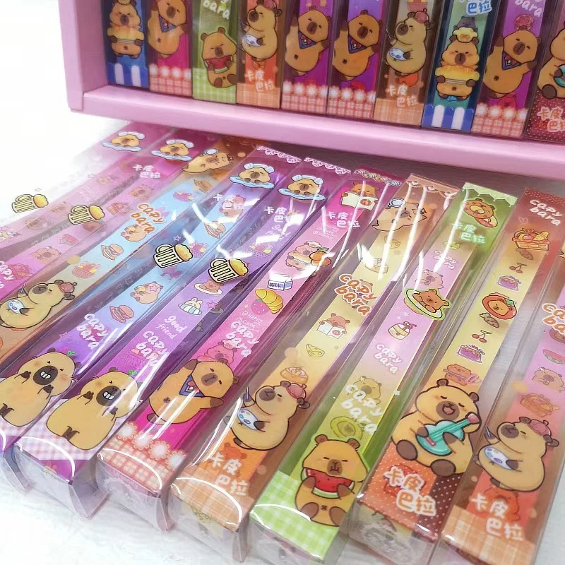 40Pcs/Box Cartoon Capybara Colorful Papers Lucky Star DIY Handmade Origami Paper Strips Decor Folding Paper gift