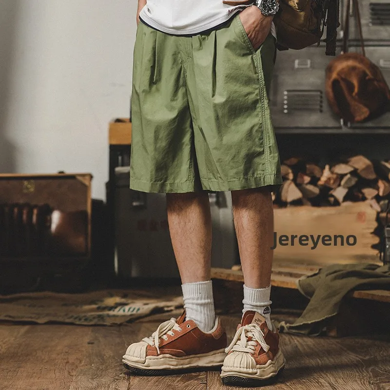 

Jieren American Sle Workwear orts Men's Loose Straight Leg Summer Casual Naples Five-Point Pants Breathable Lightweight