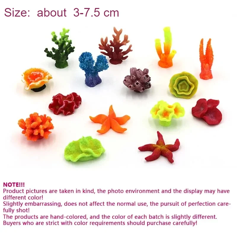 Artificial Coral Resin Fish Tank Landscape Aquarium Decoration Cute Colorful Coral Fish Aquatic Ornament 1Pcs