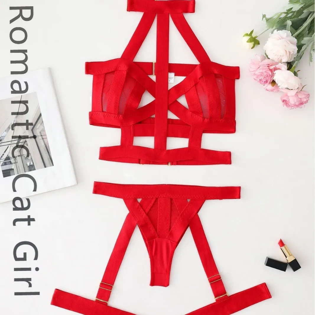 

Новинка 2025 года, европейские и американские ремни для ночного клуба, сексуальное нижнее белье для девочек с открытой шеей, сексуальный костюм для женщин