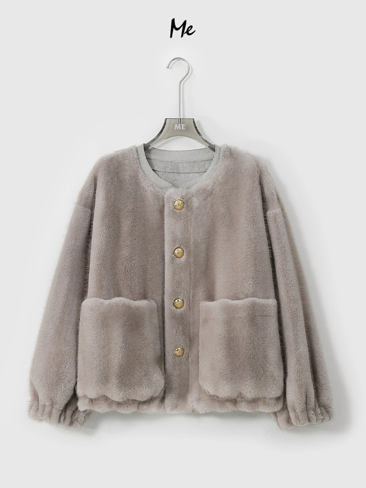 

Eco-Friendly Faionable Fur Coat Women's Sle Winter Warm Versatile Fluffy Outerwear Straight Hem Casual Sle Long Sve