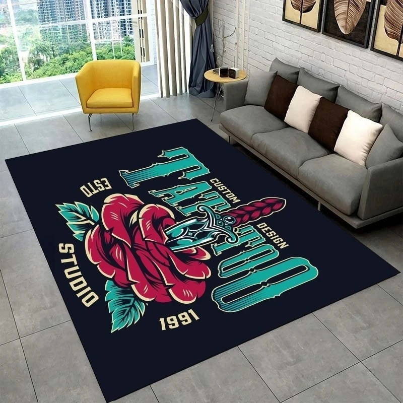 Tattoo Studio Carpet Mystic Witchcraft Carpet for Living Room Decorations Sofa Table Large Area Rugs Tattoo Studio Doormat Decor