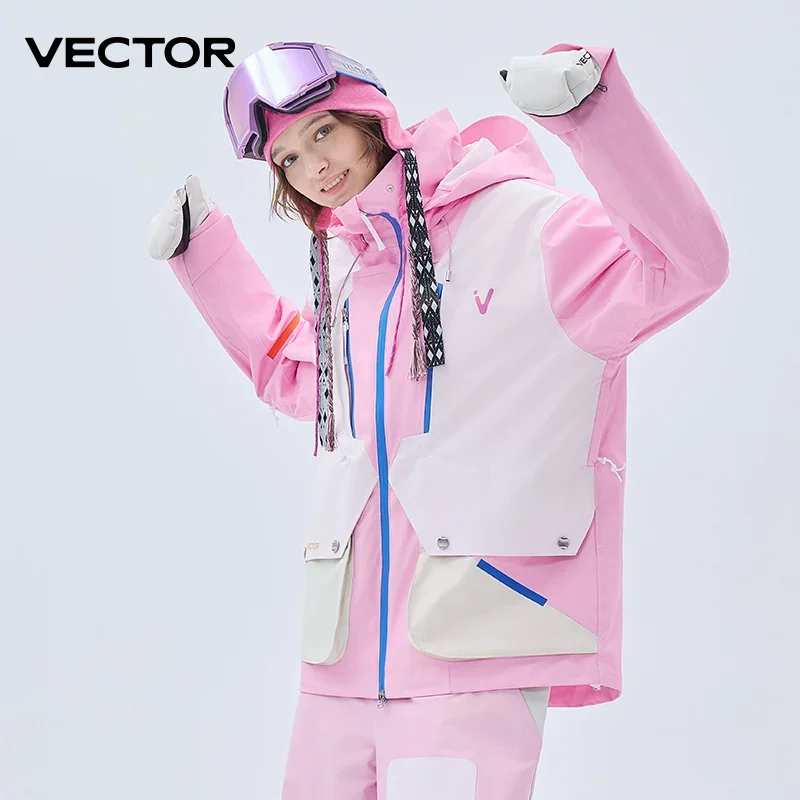 Комплект из хлопковой лыжной куртки и брюк VECTOR для мужчин и женщин — водонепроницаемый ветрозащитный лыжный костюм для зимних видов спорта на открытом воздухе