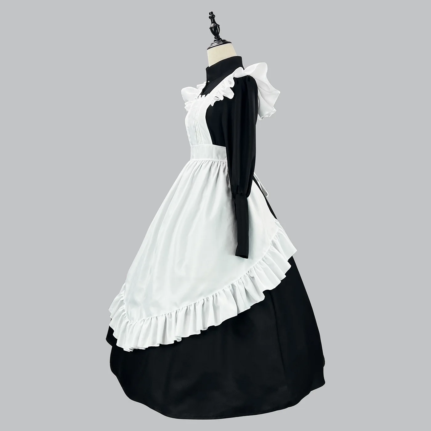 زي خادمة ياباني أنيق، زي مدرسي إنجليزي طويل، زي تنكري للأولاد، فستان للهالوين، فستان لوليتا بمريلة، أزياء نسائية #1