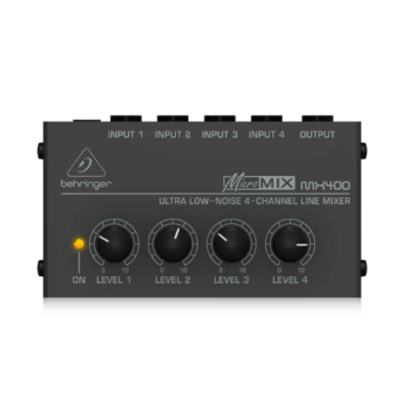 BEHRINGER MX400 Ultra Low-Noise 4 Channel Line Mixer Professional MICROMIX for Outstanding Audio Performance Recording Singing