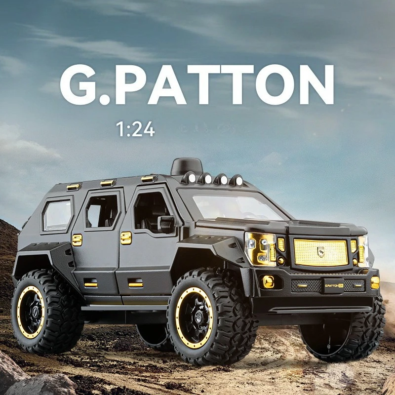 

1:24 G.PATTON Alloy Diecast Metal Model Off Road Vehicle Ornament Home Interior Decoration Kids Gift Birthday Present For Boys