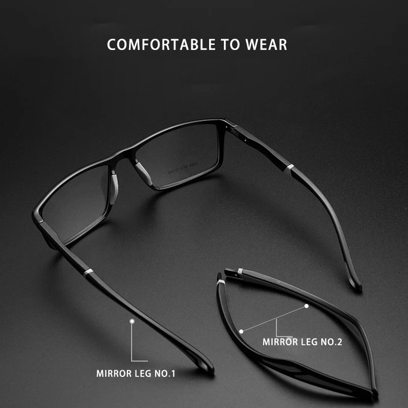 Fashion Comfortable Ultra Light TR90 Sports Glasses Men Eyewear Large Size Optical Prescription Eyeglasses Myopia Spectacle