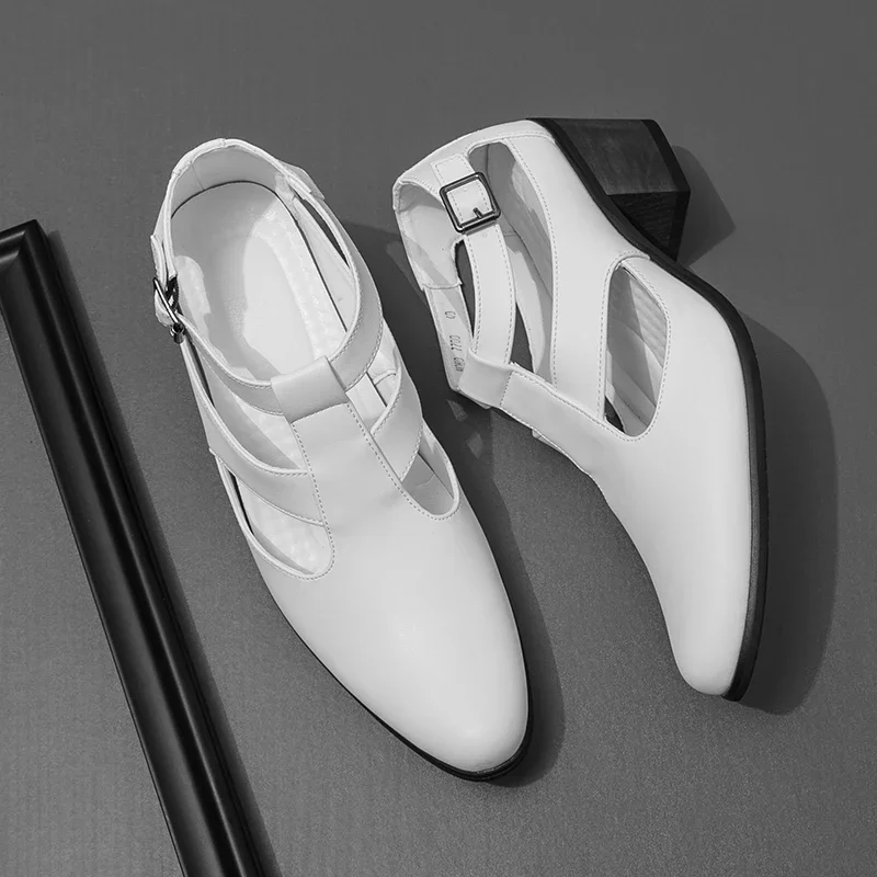 

Mens Shoes Pointed Toe Fashion High Heel Dress Shoes Breathable Formal Casual