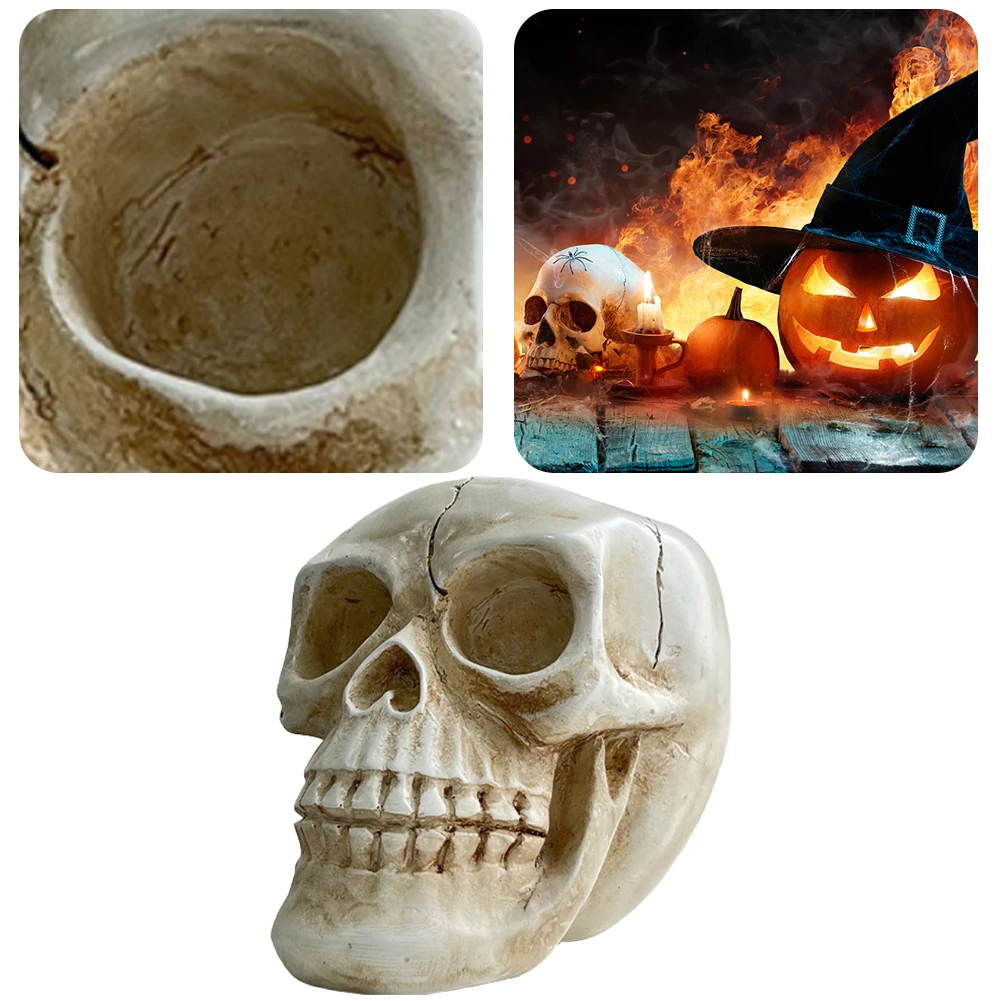 

Resin Human Skull Model Flower Pot Skull Flower Pot Skull Head Model Flower Planter Container Outdoor Garden Decoration